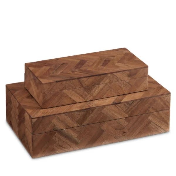 Currey and Co Alfeo Wood Box, Large, 3 X 10.5 X 6