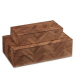 Currey and Co Alfeo Wood Box, Small, 2 X 8 X 4
