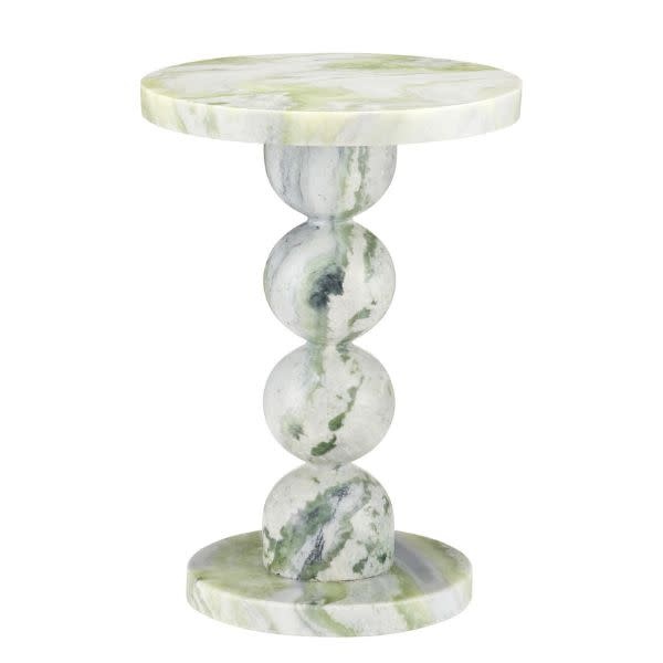 Currey and Co Turner Green Onyx Accent Table, 21 X 21 X 27, Furniture Available for Local Delivery or Pick Up