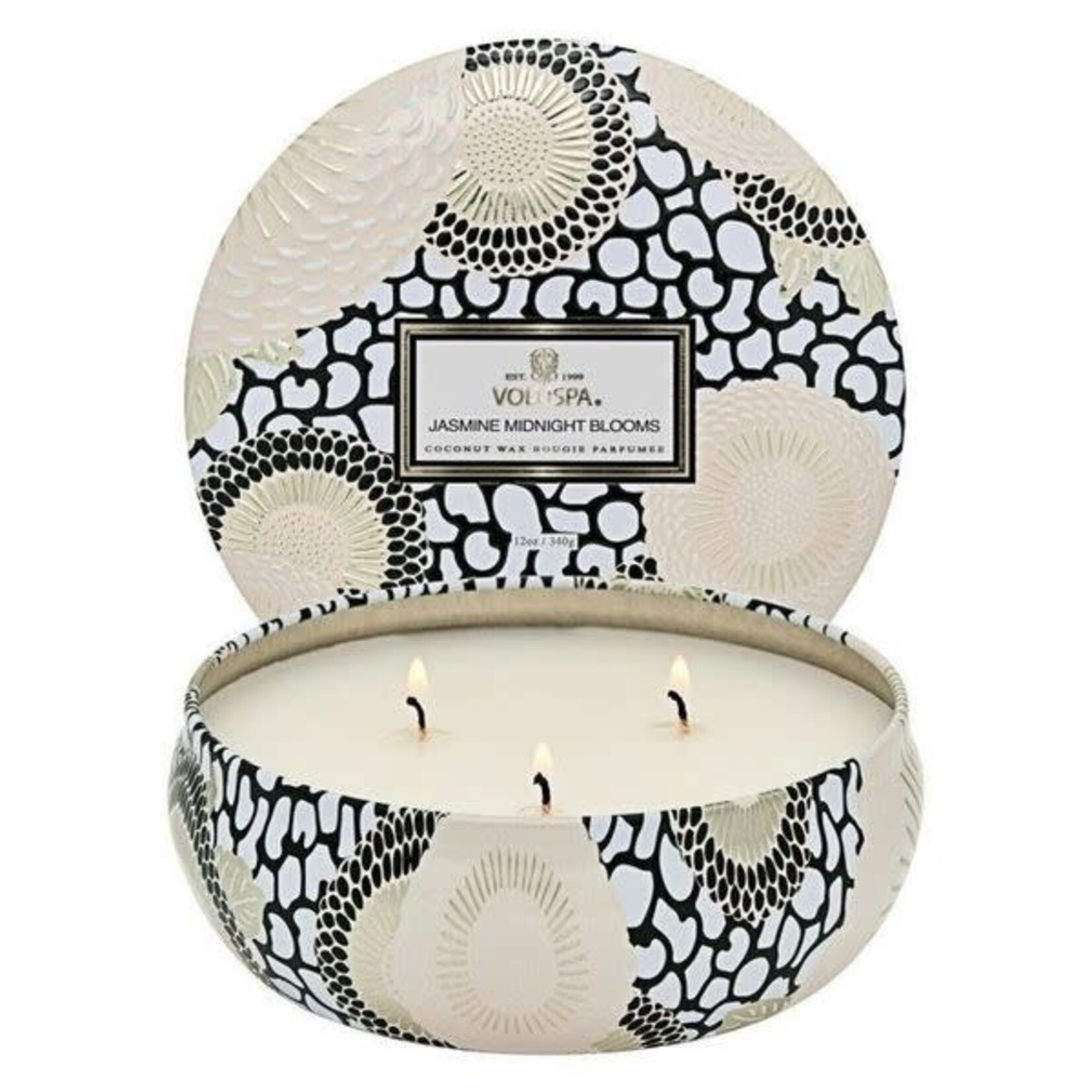 Voluspa Jasmine Midnight Blooms, 3W Tin, 12oz