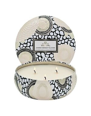 Voluspa Jasmine Midnight Blooms, 3W Tin, 12oz