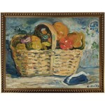 Antique Curiosities Inc Oil painting C Artwork, Fruit basket, 16 X 12 in.