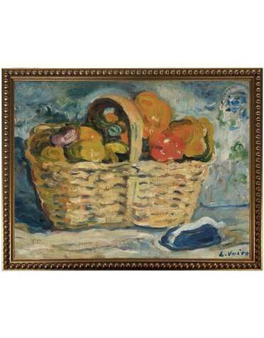 Antique Curiosities Inc Oil painting C Artwork, Fruit basket, 16 X 12 in.