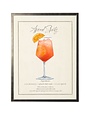 Antique Curiosities Inc Watercolor Aperol Spritz Cocktail and Recipe Artwork, 8 X 10 in.