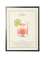 Antique Curiosities Inc Watercolor Paloma Cocktail and Recipe Artwork, 8 X 10 in.