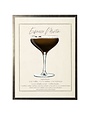 Antique Curiosities Inc Watercolor Espresso Martini Cocktail and Recipe Artwork, 8 X 10 in.