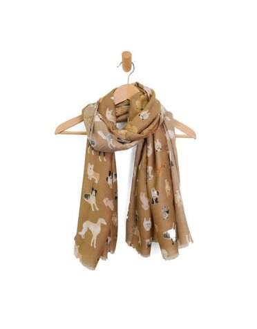 Joy Susan Mixed Dog Breed Scarf, Tan