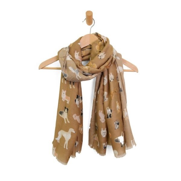 Joy Susan Mixed Dog Breed Scarf, Tan