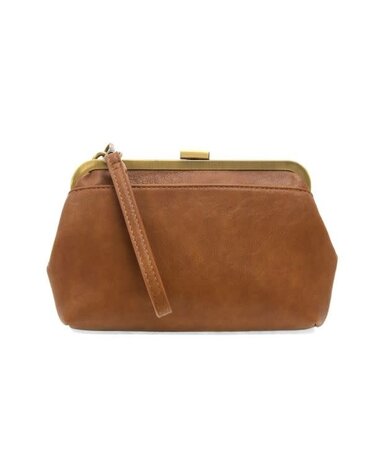 Joy Susan Vivie Frame Lock Convertible Crossbody Wristlet, Bourbon