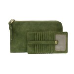 Joy Susan Karina Convertible Wristlet, Faux Suede, Dark Emerald