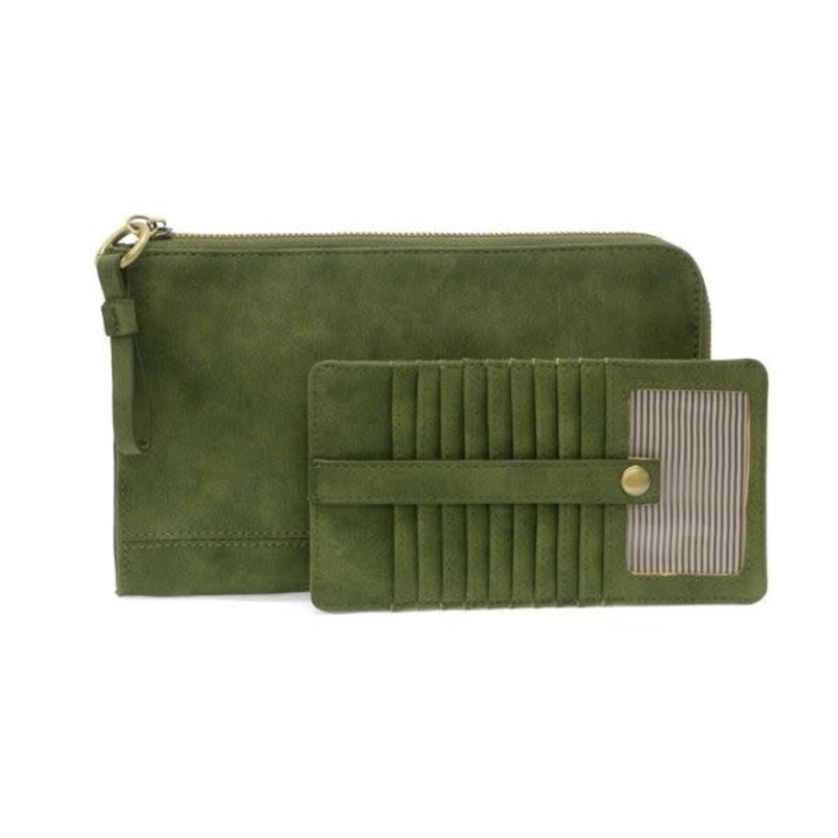 Joy Susan Karina Convertible Wristlet, Faux Suede, Dark Emerald