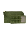 Joy Susan Karina Convertible Wristlet, Faux Suede, Dark Emerald