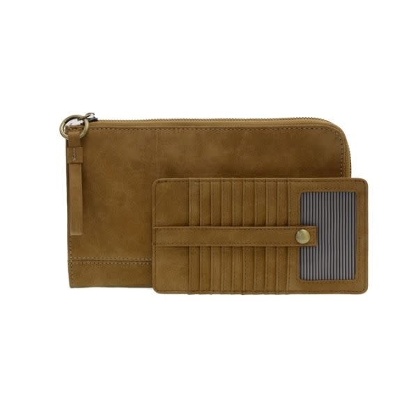 Joy Susan Karina Convertible Wristlet, Faux Suede, Wheat