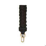 Joy Susan Easy Find Wristlet, Black Scalloped Straw