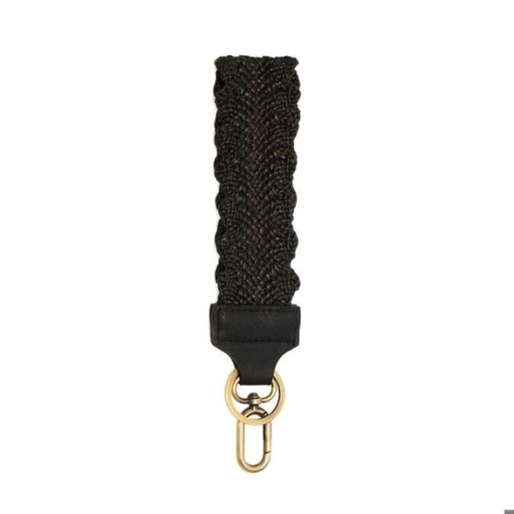 Joy Susan Easy Find Wristlet, Black Scalloped Straw