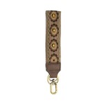 Joy Susan Easy Find Wristlet, Tan Studded Daisy