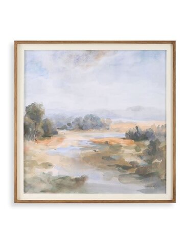 River Afternoon Framed Print, 40 X 40 X 2, Artwork Available for Delivery or Pick Up