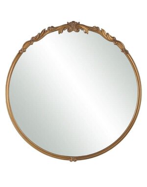 Ornate Round Antique Gold Mirror, 28 in., Mirror Available for Local Delivery or Pick Up