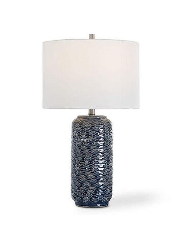 Blue Ceramic Table Lamp, 27 in., Lighting Available for Local Delivery or Pick Up