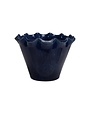 Ruffled Edge Stoneware Planter, Blue, 10.25 X 7.5 in.