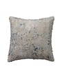 Printed Pillow with Design & Fringe, Velvet, Multicolor, 24 in.