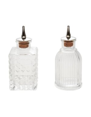 Pressed Glass Bitters Bottle with Spout, 2 oz., Assorted Styles