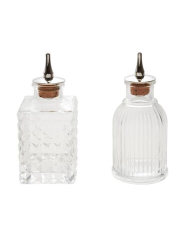 Pressed Glass Bitters Bottle with Spout, 2 oz., Assorted Styles