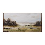 Wood Framed Canvas Wall Decor with Landscape, 55 X 27.5 in.