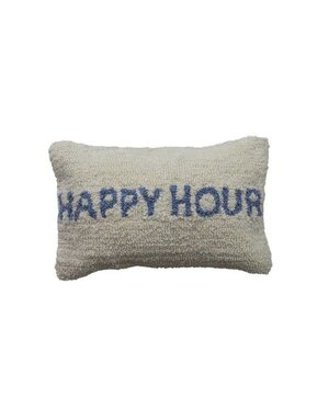 Happy Hour Lumbar Pillow, Natural and Blue