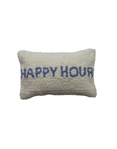Happy Hour Lumbar Pillow, Natural and Blue