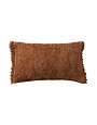 Eyelash Fringe Chenille Lumbar Pillow, Camel, 24 X 14 in.