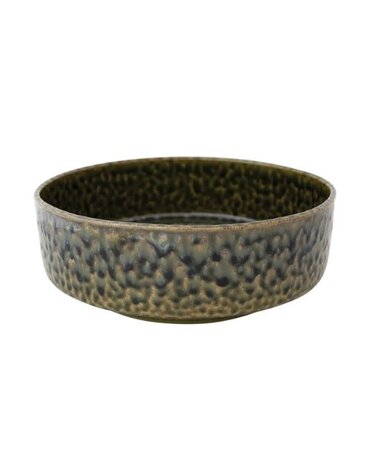 Stoneware Bowl, Reactive Glaze, Green, 11 X 4.25 in.