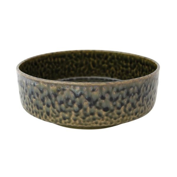 Stoneware Bowl, Reactive Glaze, Green, 11 X 4.25 in.