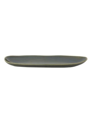 Stoneware Tray, Green, 16.5 X 5.75 in.
