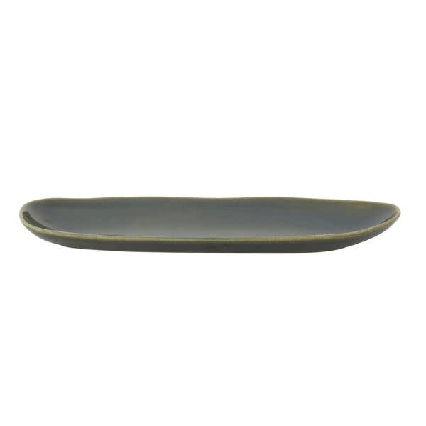 Stoneware Tray, Green, 16.5 X 5.75 in.