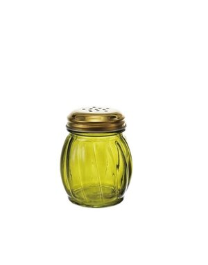 Cheese/Spice Shaker with Gold Metal Lid, Olive, 2.5 X 3.25 in.