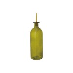 Glass Oil Cruet with Gold Metal Stopper, Olive, 16 oz.