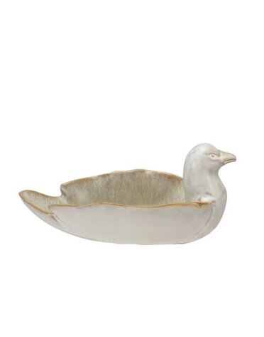 Stoneware Bird Shaped Dish, White