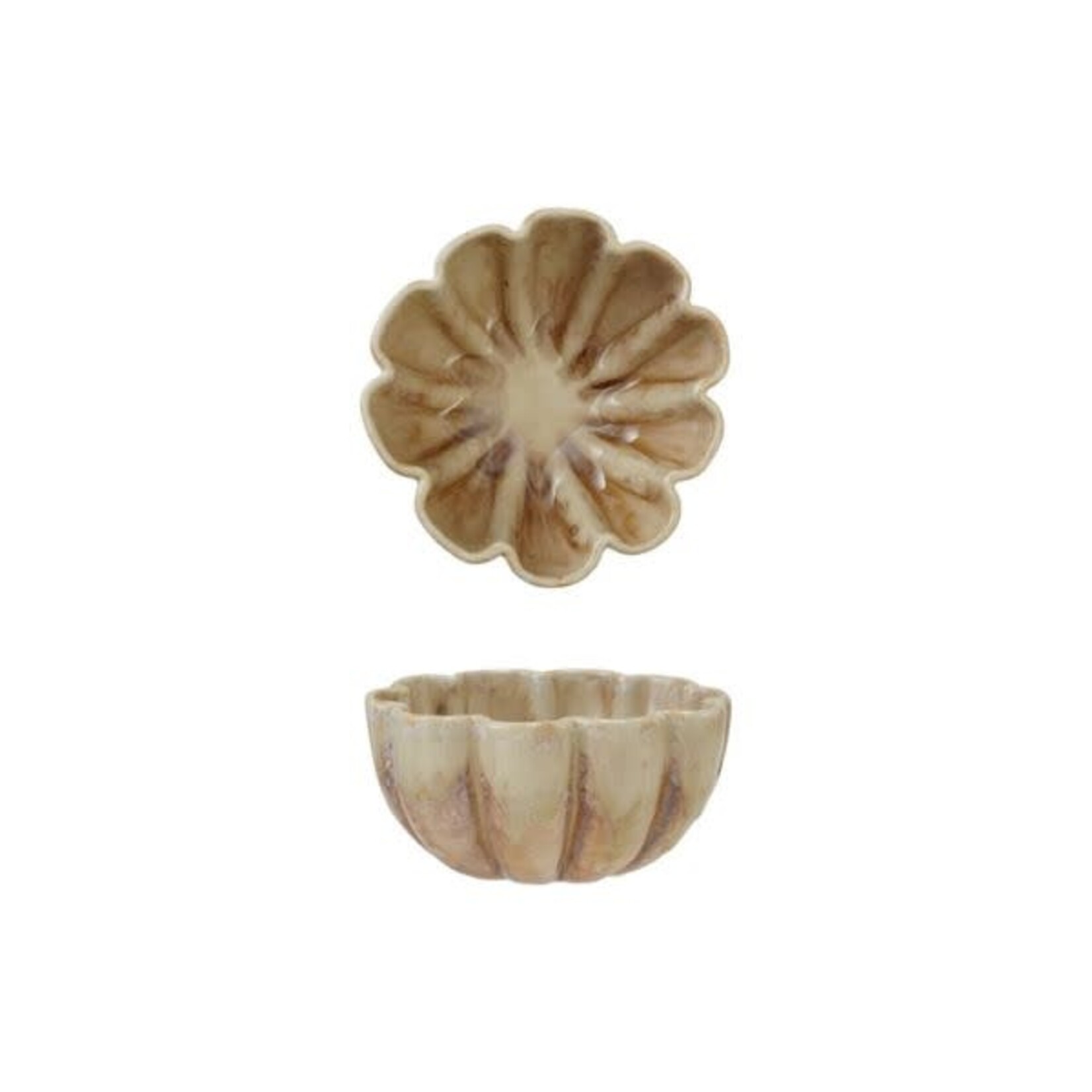 Fluted Scalloped Bowl, Brown