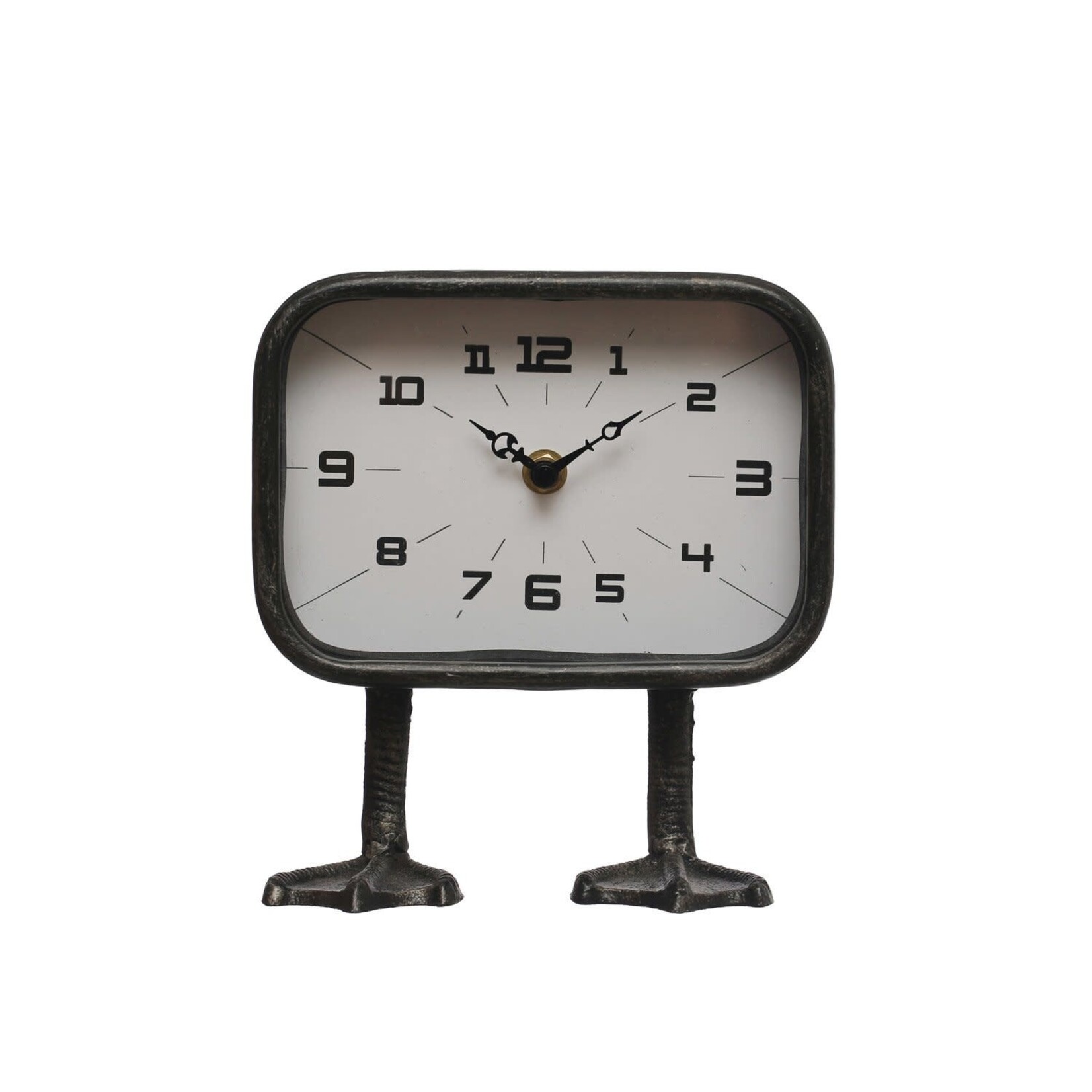 Metal Clock with Duck Feet, 7 X 4 in.