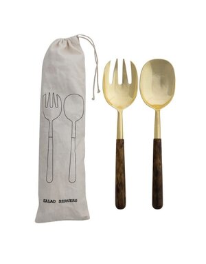 Salad Servers with Resin Handles, Set of Two