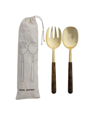 Salad Servers with Resin Handles, Set of Two