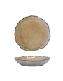 Stoneware Organic Shaped Plate, Caramel Color, 7.75 in.