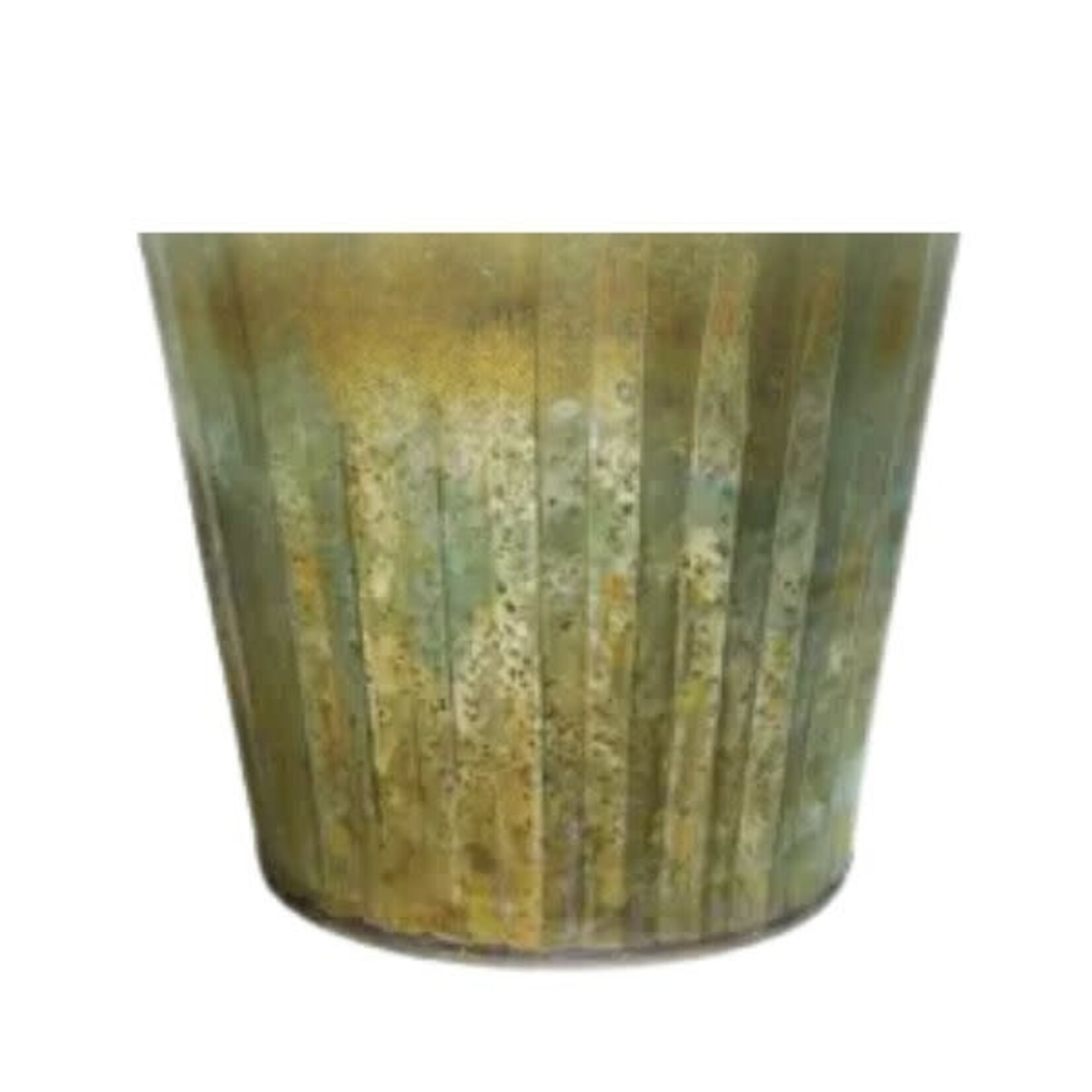 Willow Group Red Tin Planter, Verdigris, 7 X 6 in