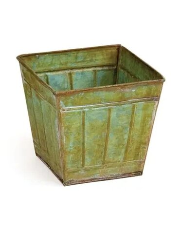 Willow Group Square Tin Verdigris Planter
