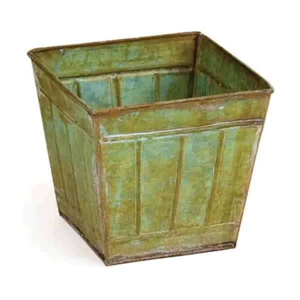 Willow Group Square Tin Verdigris Planter