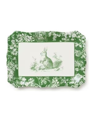 Certified International Rectangular Platter, Le Jardin, Green and White, 13.75 X 9.75 in.