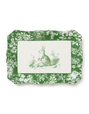 Certified International Rectangular Platter, Le Jardin, Green and White, 13.75 X 9.75 in.