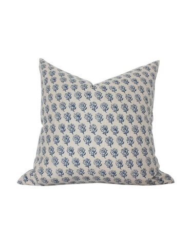 Aster Floral Throw Pillow, Indigo, 22 X 22 in.