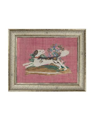 Embroidered Pup Art, 10 X 8 in.